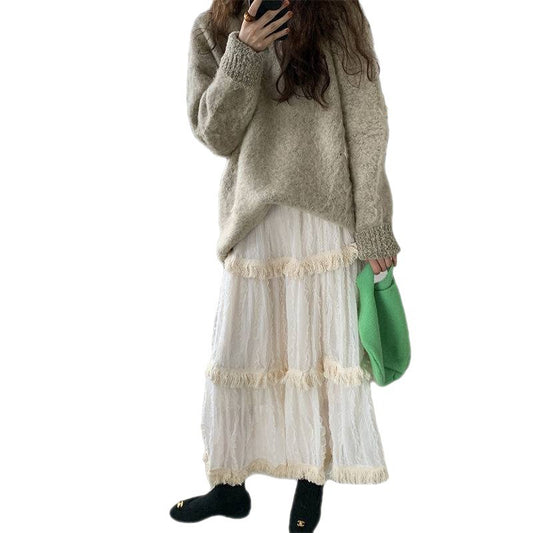 Design Sense Fluffy Cake Skirt Ladies High Waist