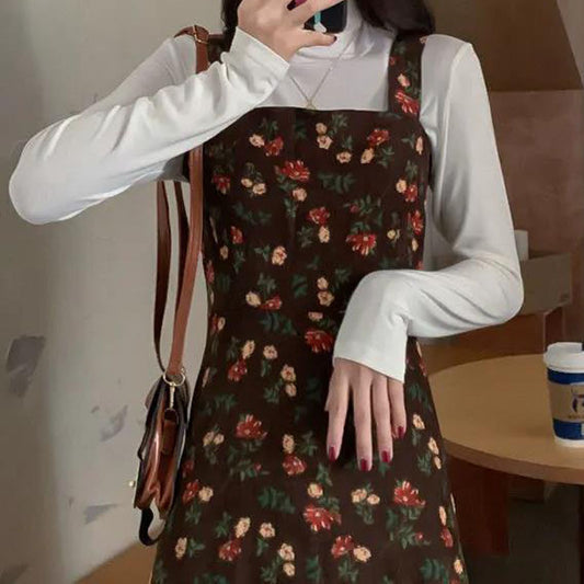 French Straps Waist Slim Long Skirt