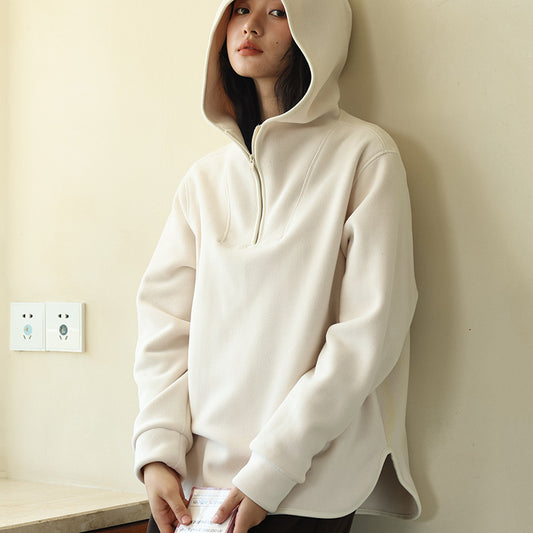 Hooded Loose Thickened Outer Wear Casual Top