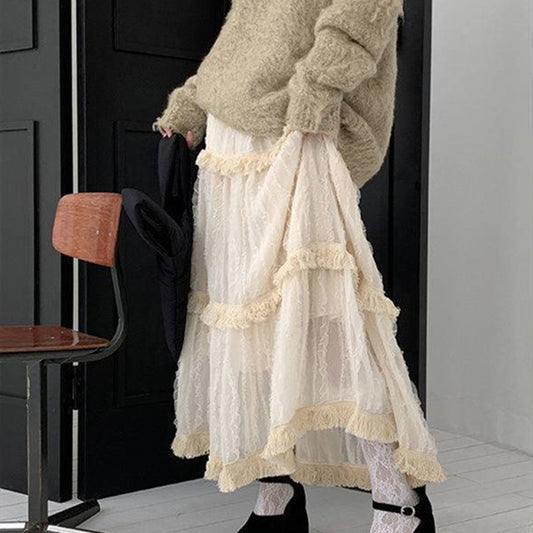 Design Sense Fluffy Cake Skirt Ladies High Waist