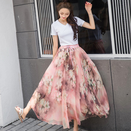 Chiffon Skirt Women's Summer New Expansion For Vacation Long Skirt